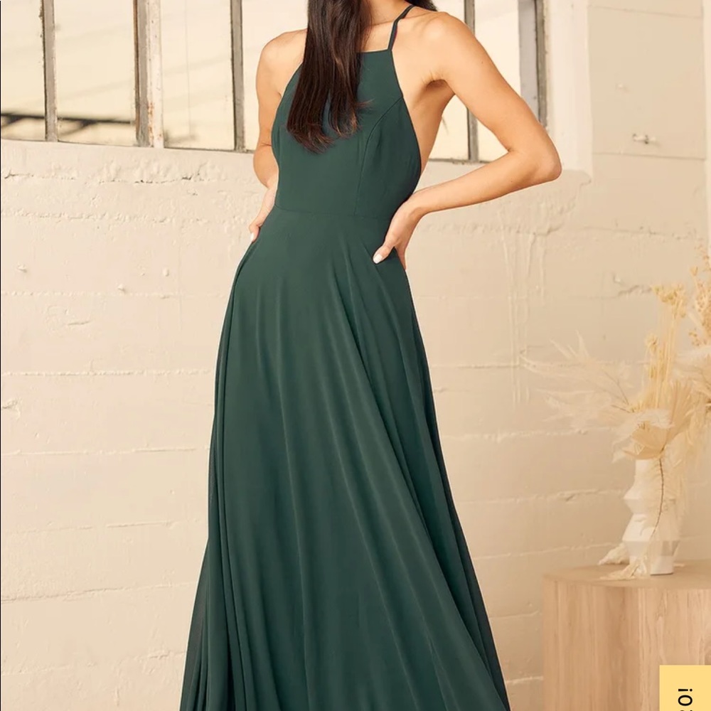 Lulus Mythical Kind of Love Dark Green Dress